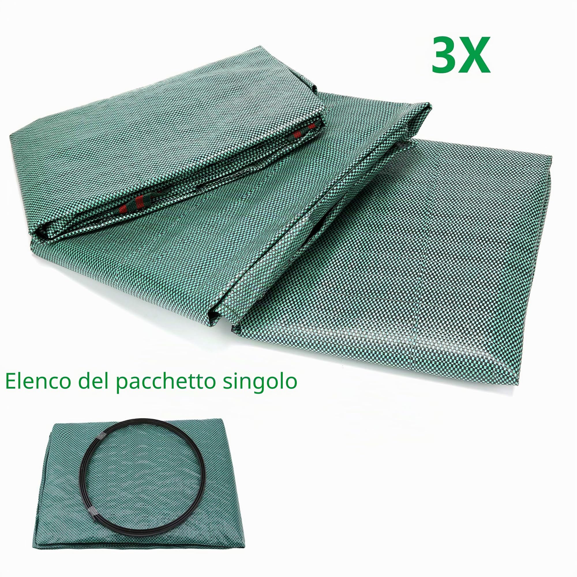 AIXMEET 3x 300L Sacchi Giardinaggio Pieghevole, 68x68x84CM, Polipropilene (PP), Robusto, Impermeabile, Antistrappo, Idrorepellente Riutilizzabile PROFESSIONAL Borsa da Giardino