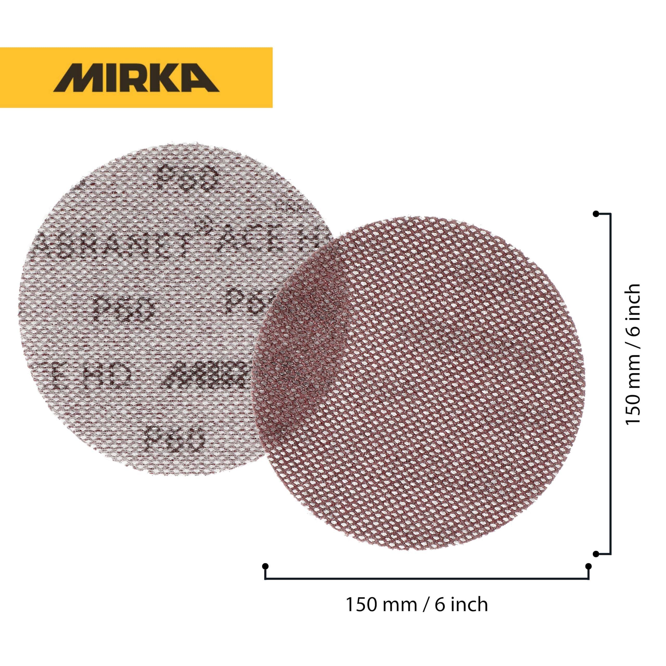 Mirka AH24102560 tarcze szlifierskie do Abranet Ace HD 150 mm, ziarnistość 60, brązowe, 150 mm, 25 sztuk