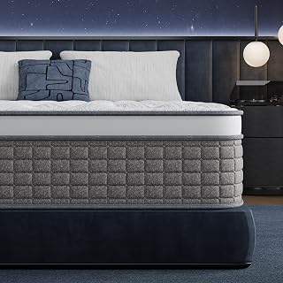 12 Inch Hybrid Queen Mattress in A Box, Queen Size Medium Firm Mattress with Memory Foam & Individually Pocket Springs for Motion Isolation, Edge Support, Certipur-US, No Fiber-Glass