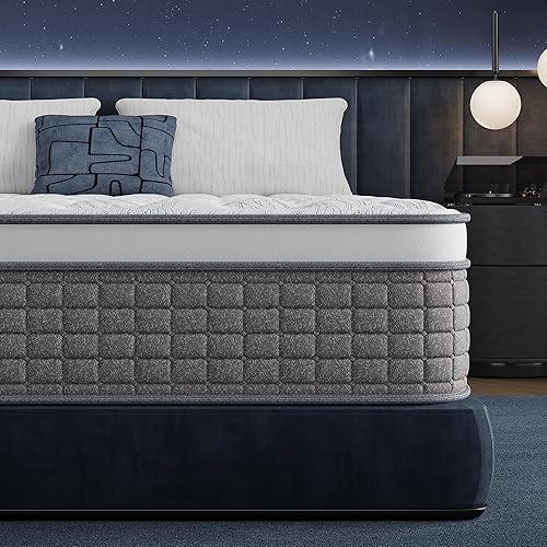 12 Inch Hybrid Queen Mattress in A Box, Queen Size Medium Firm Mattress with Memory Foam & Individually Pocket Springs for Motion Isolation, Edge Support, Certipur-US, No Fiber-Glass