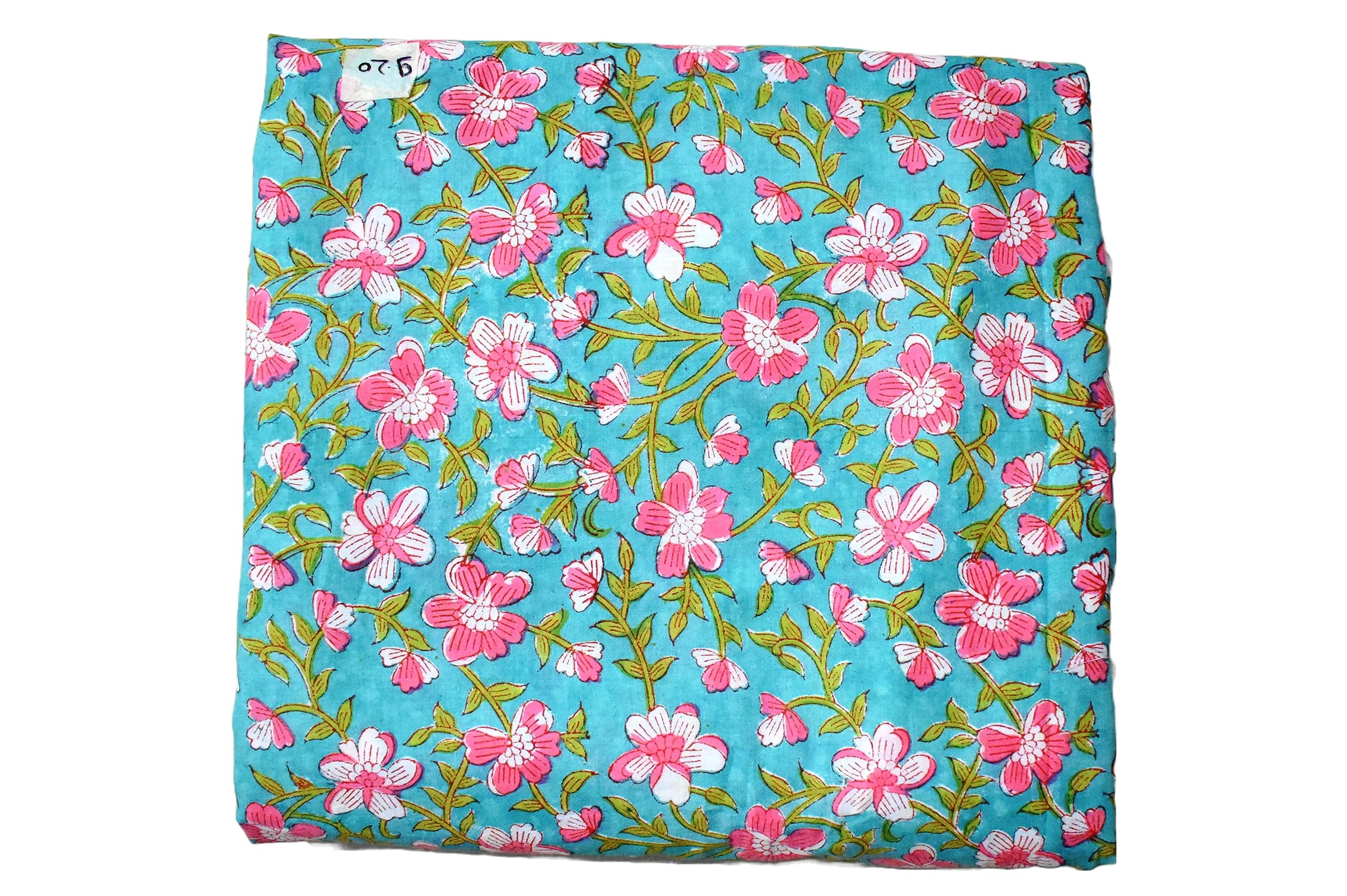 Traditional Jaipur Tkanina bawełniana z nadrukiem kwiatowym, indyjska tkanina z nadrukiem na letnią sukienkę, kurti, szalik, sofę, poszewka na poduszkę. (20 jardów)