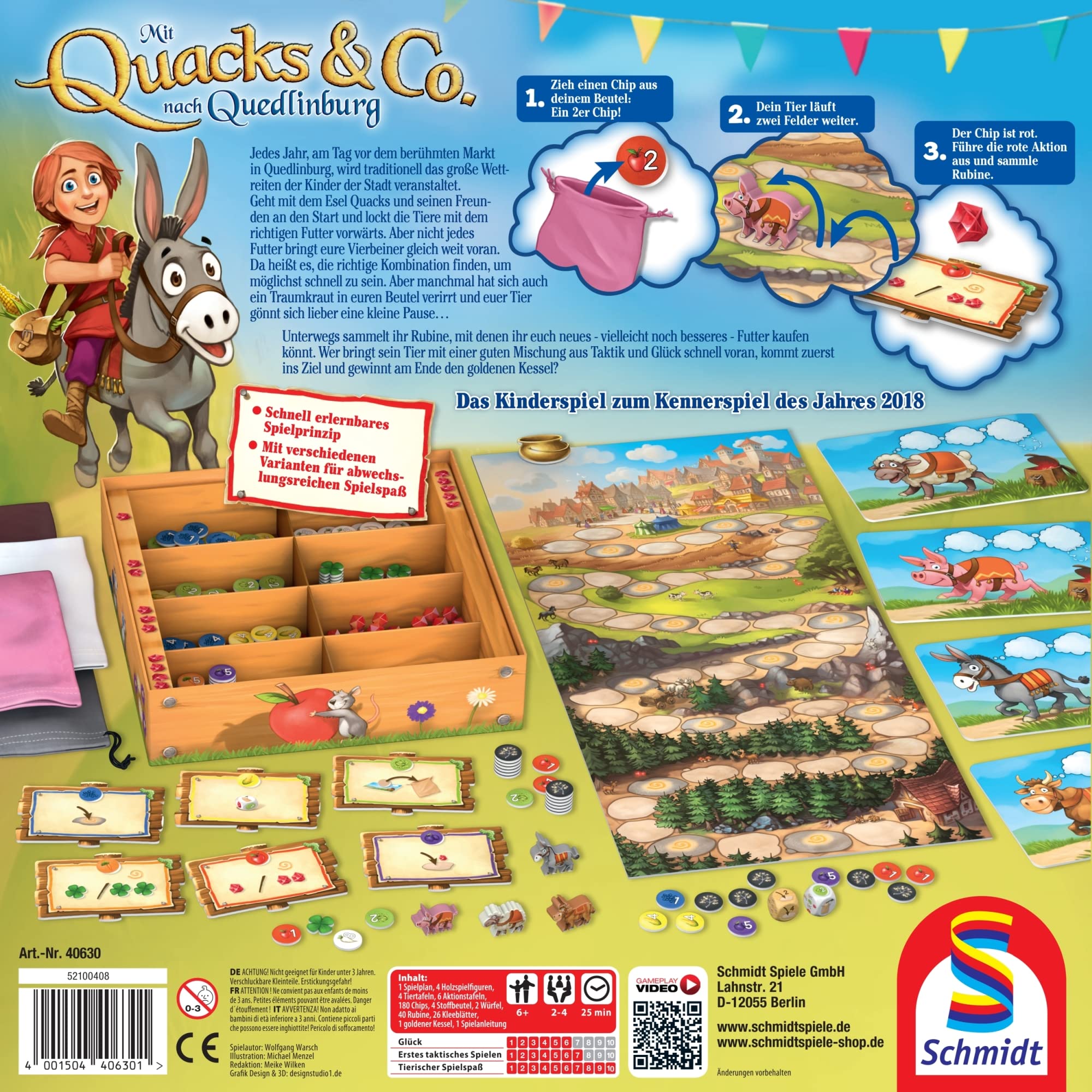Schmidt Spiele 40630 Mit Quacks & Co. nach Quedlinburg, Kinderspiel zum Kennerspiel des Jahre 2018, Multi Kleuren