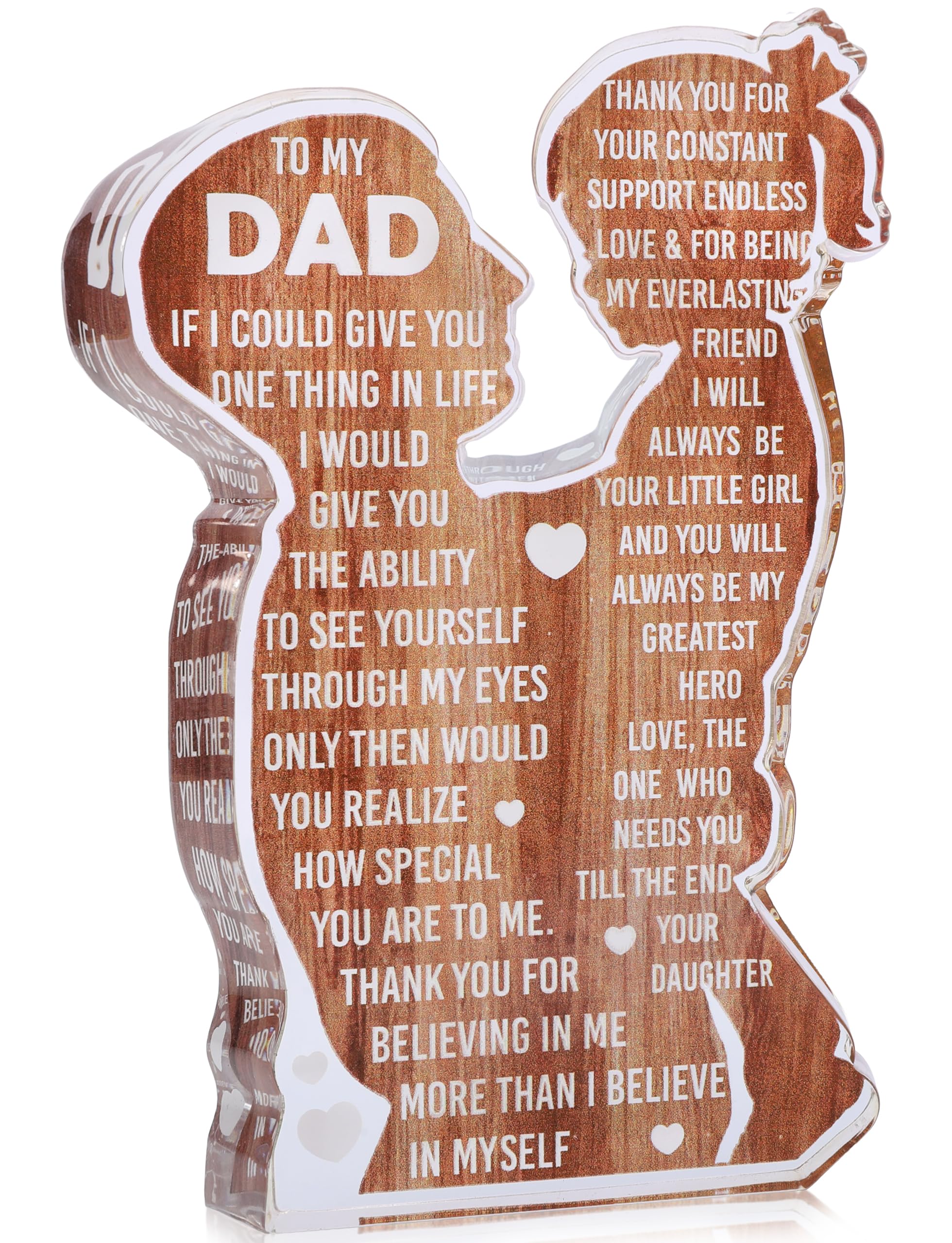 Unique Christmas Gift for Dad from Daughter 2024, Stocking Stuffers for New Dad, Best Dad Ever, Girl Dad gifts, First Time Dad Gifts, Birthday Present Ideas for Father Daddy - Desk Decor Acrylic Sign