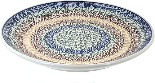 Miniatura 22 de Blue Rose - Plato mágico mágico de hoja perenne azul - 10.5 pulgadas de diámetro - Plato llano de cerámica polaca, diseño festivo para vajilla