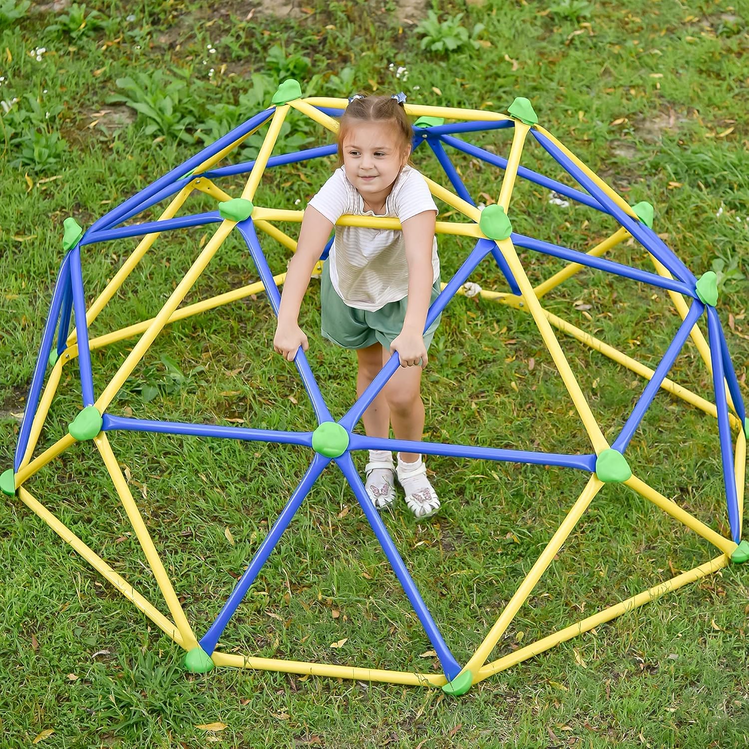 Merax Dome Climber, 6FT Indoor & Outdoor Dome Climber for Kids 3-6 Supporting 800lbs, Easy Assembly Geo Jungle Gym Backyard Playset Playground Climbing Dome (6FT Blue) : Toys & Games