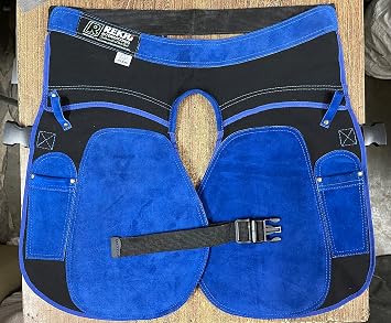 Rekhi 23 Farrier Apron Chaps for women, Leather and Canvas Apron for Women, Farrier Apron, Farrier Chaps, Extra leather Patch on Knee, Knife Pockets, Hammer Loops, Horseshoeing Chaps, Farrier Tools