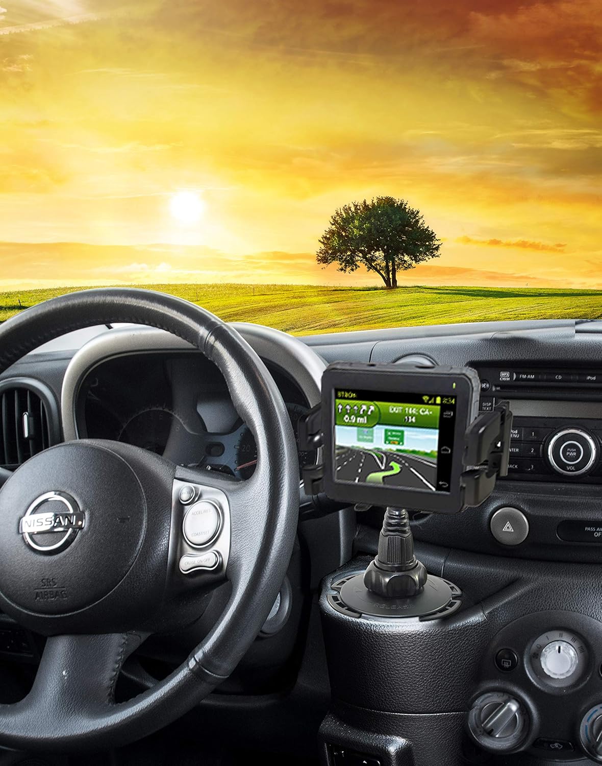 Bracketron Cup-iT XL Car Truck Cupholder Mount Holder Cradle Garmin Nuvi TomTom Via Go Magellan DashCam Navigator Smartphones BT1-515-1 , Black : Electronics