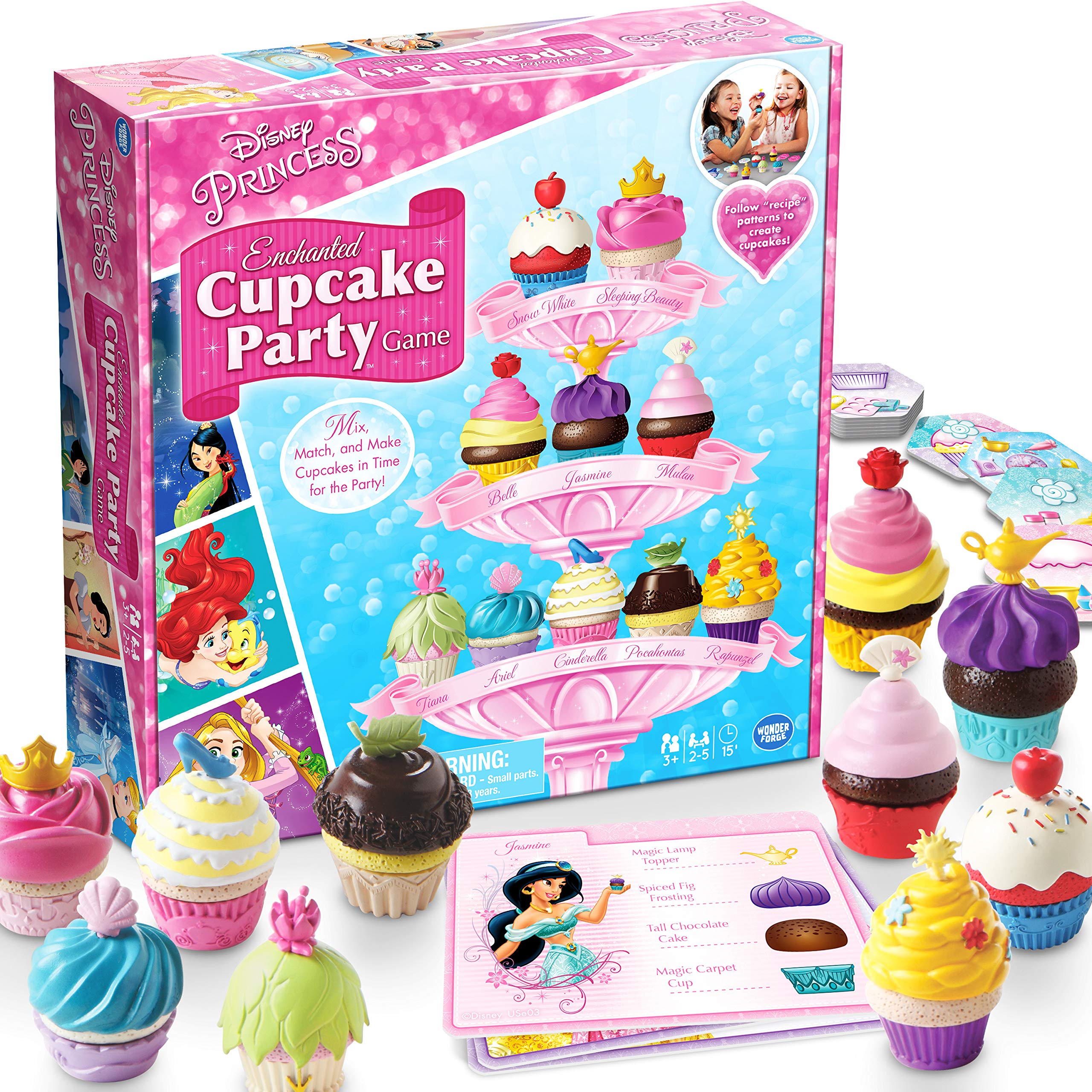Wonder Forge Disney Princess Enchanted Cupcake Party Game For Girls & Boys Age 3 & Up - A Fun & Fast Matching Party Game You Can Play Over & Over (1088)