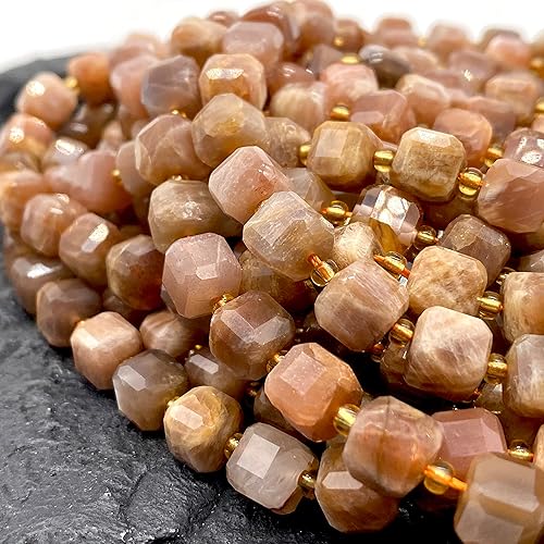 ABCGEMS - Cuentas de piedra solar dorada de Madagascar (una técnica de corte revolucionaria aporta un aspecto más dinámico a un cubo tradicional)