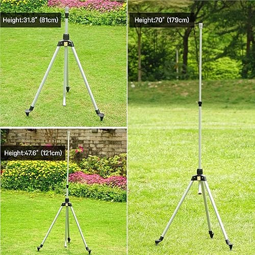 Miniatura 6 de Eden 95144EDAMZ Trípode de altura ajustable y rociador giratorio  Cabezal de niebla 2 en 1 y rociador de 3 brazos, rango de 360, paquete de conexión