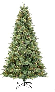Puleo International Pre-Lit 7.5 Montana Pine Artificial Christmas Tree with 700 Lights, Green