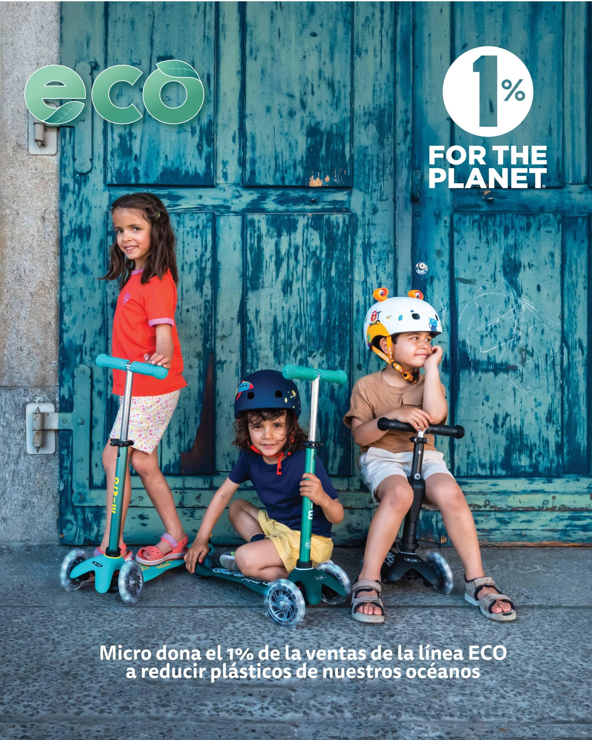 Micro® | Mini Deluxe Eco Patinete 3 Ruedas Niños | Fabricado con Materiales reciclados | Altura Regulable | Sistema de Giro por inclinación | 2-5 Años