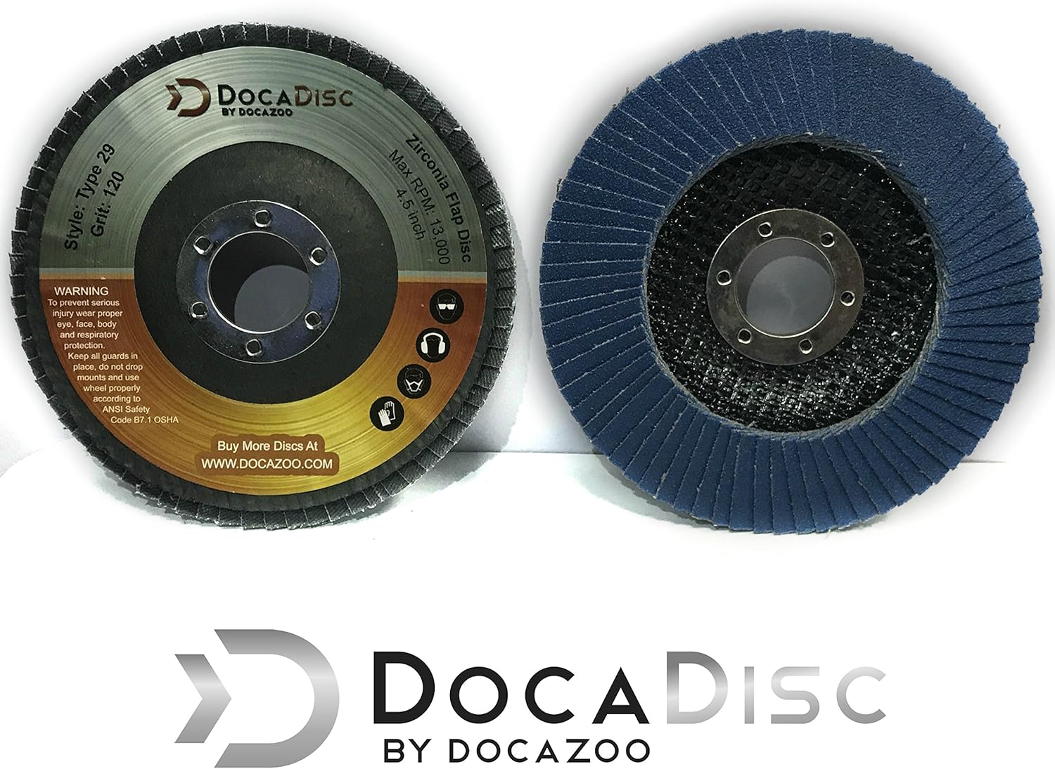 Suреr Dеаl Prоduсt 4.5 inch Flap Disc (10 Pack) - 120 Grit Type 29 Professional Grade Zirconia - Abrasive Grinding Wheel, Flap Wheel, and Sanding Discs by DocaDisc
