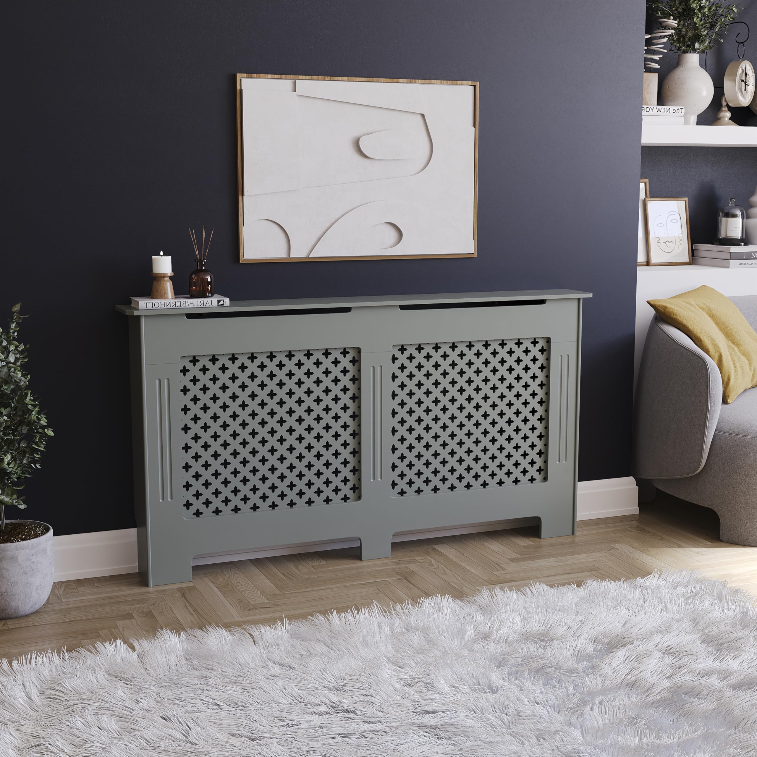 Oxford Radiator Cover - Grey / 152cm