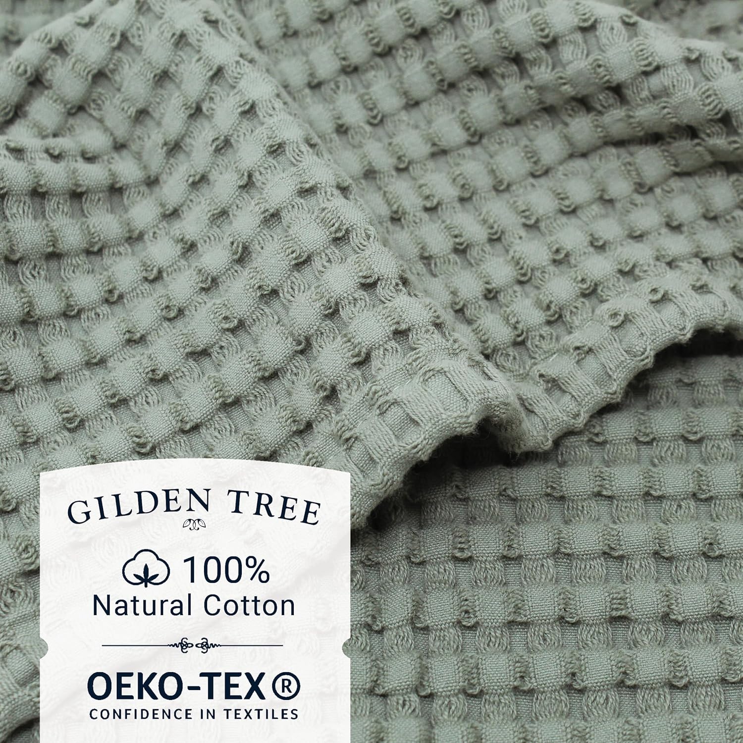 GILDEN TREE Waffle Bath Towels Wash Cloths for Showering, Exfoliating Washcloth Quick Dry Towel, Face Towels for Washing Face Cotton Washcloths Set of 4, Modern Style (Sage Grey) - Image 2