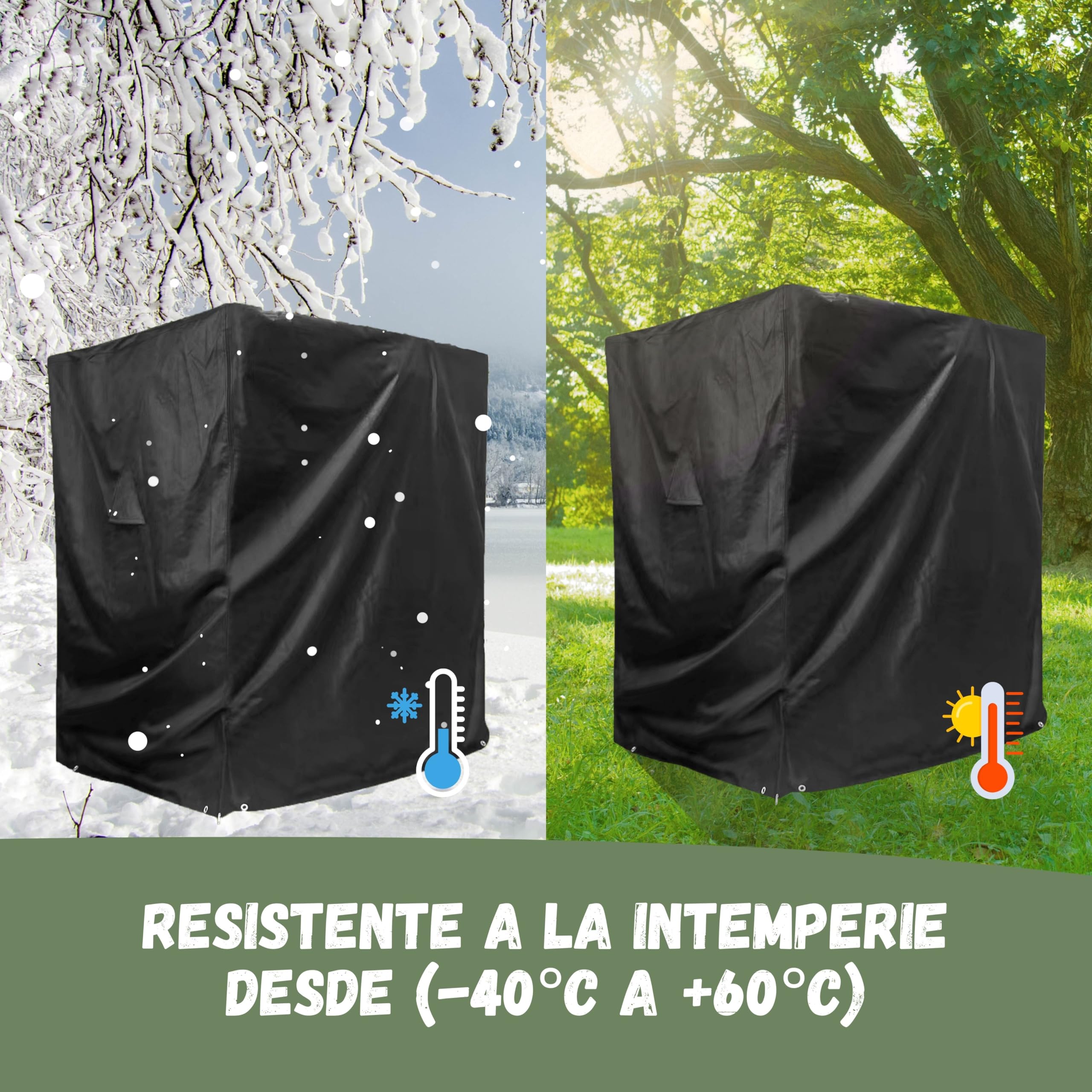 Funda protectora para silla de playa resistente al invierno de tejido Oxford 600D resistente al agua y a los rayos UV, 135 cm de ancho