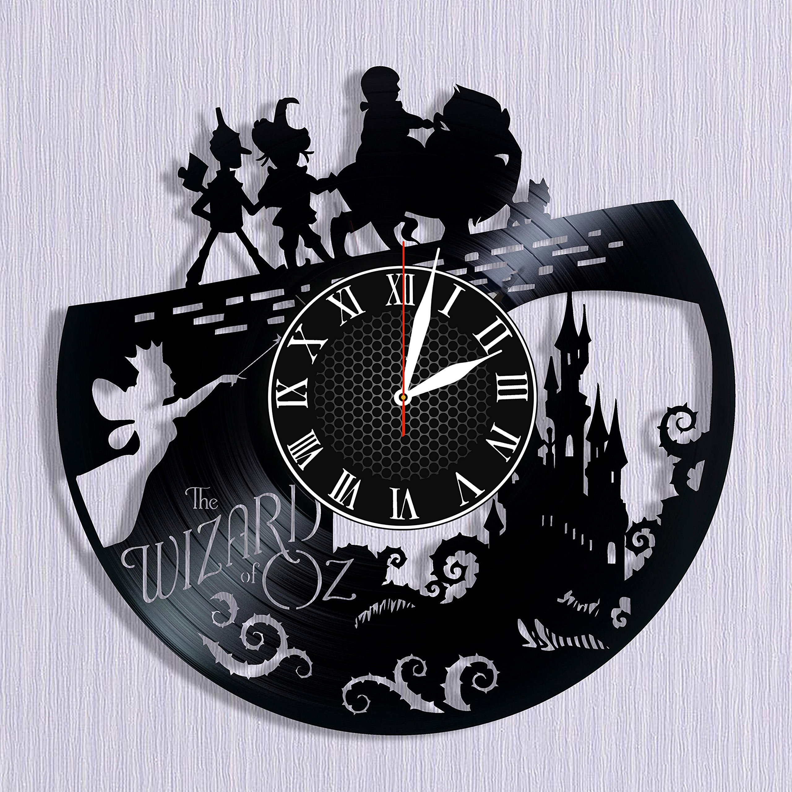 Krykavskyi Art Design The Wizard of Oz Vinyl Record Clock Wall Vinyl Clock Record Clock Handmade Clock Unique Wall Clock Kitchen Clock Kids Vinyl Clock