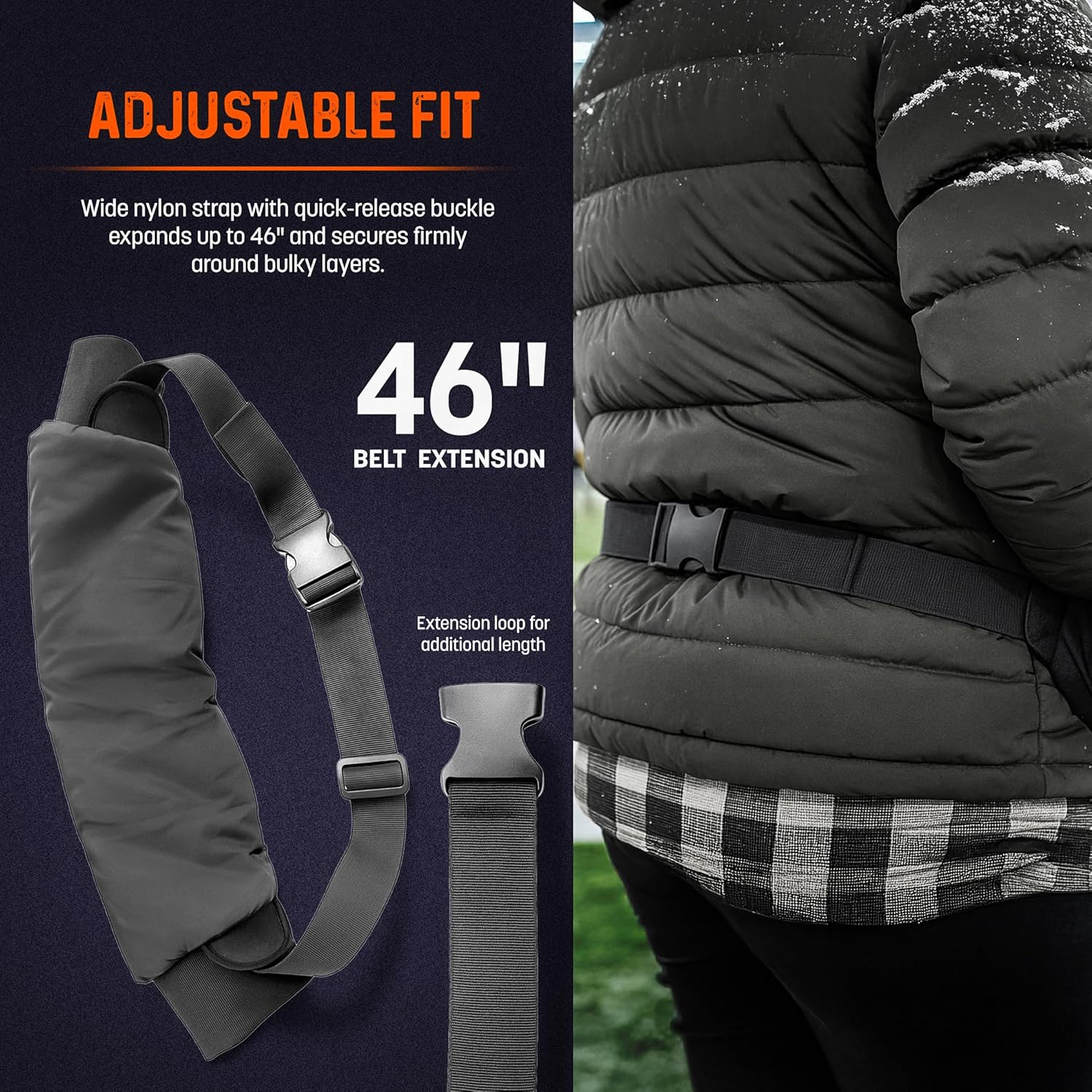 Air Activated Hand Warmers with Warming Muff Fanny Pack Pouch - 2 Built-in Pockets for Disposable Heat Packs