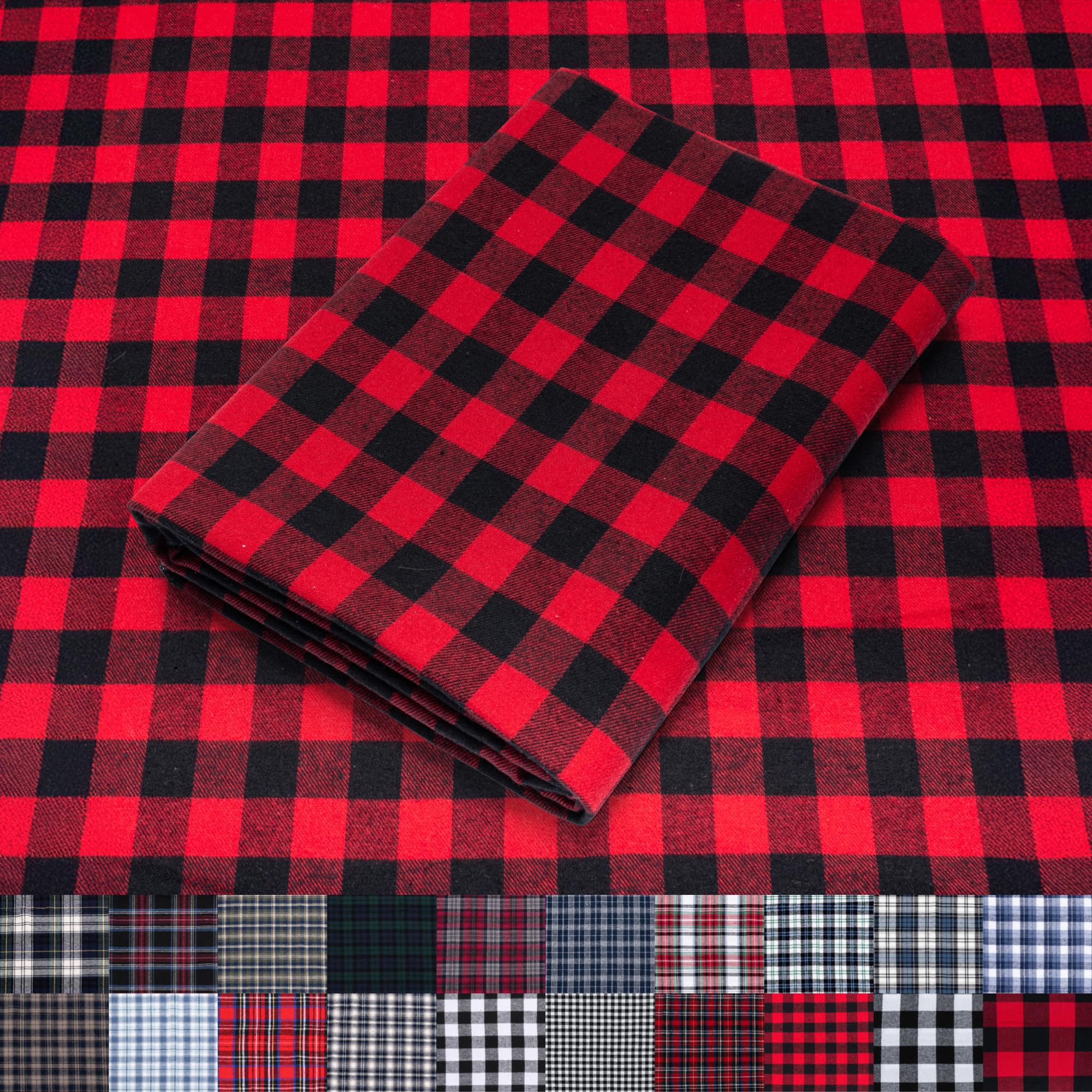 Pico Textiles 1 Yard Blue and Green Blackwatch Tartan Plaid Flannel Fabric - 60" Wide - 100% Cotton - Sold by The Yard - for Shirts, Scarves, Pajamas & Receiving Blankets — view 43
