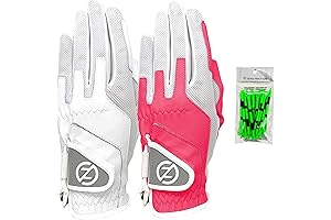 2 Pack Pink Golf Gloves with Free Tee Pack
