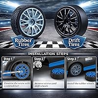 Vista 6 de Auto de control remoto RC Drift Car 2.4GHz Escala 1:24 4WD 15KM/H Modelo de vehículo de alta velocidad con luces LED Neumático de Derrape Coche