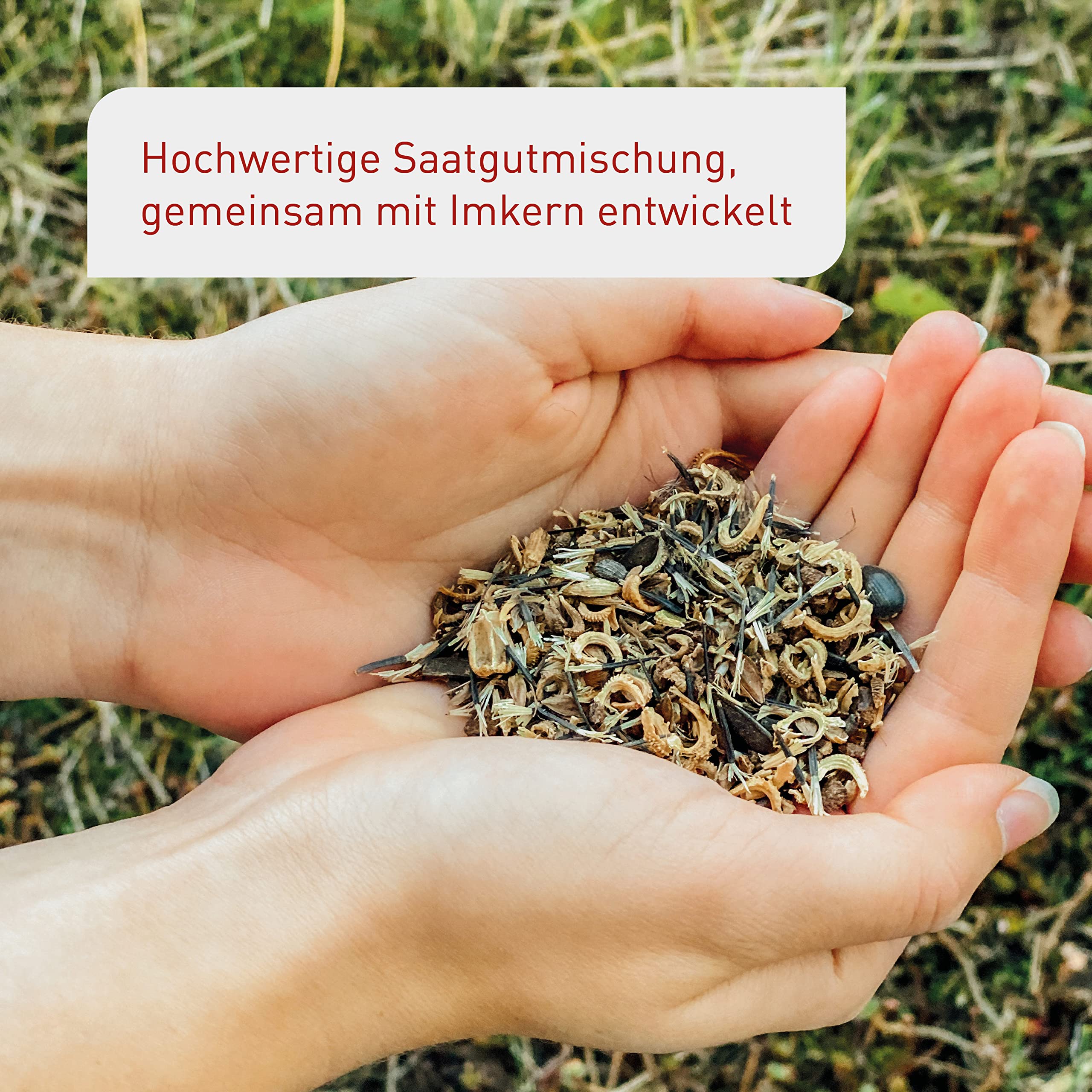 Plantura Bienenweide, blütenreiche Premium-Saatgut-Mischung für Bienen, Hummeln & Schmetterlinge, >20 heimische Sorten, ein- & mehrjährig, bienenfreundlich, pflegeleicht & nektarreich, 150 g für 20 m²