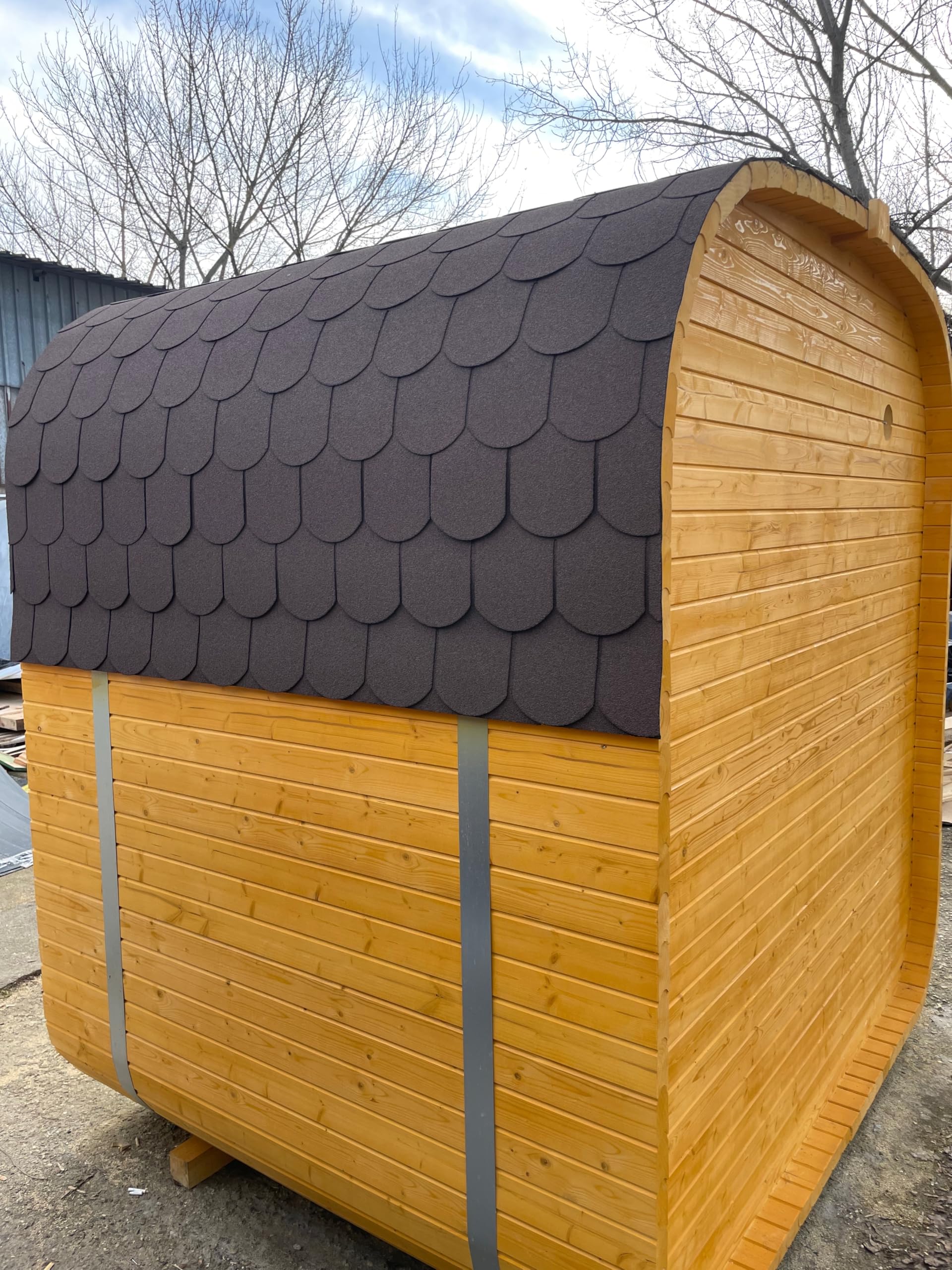 Fasssauna Gartensauna aus Fichtenholz mit Holzofen ETNA – 3-4 Personen