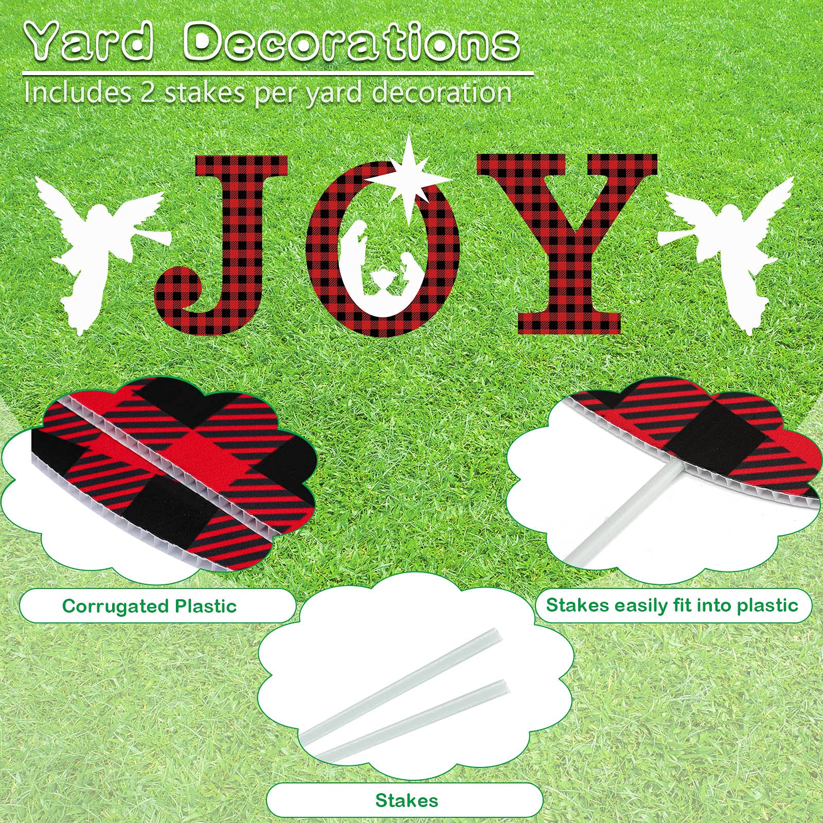 Amazon.co.jp: 5ピース アウトドア クリスマス デコレーション ジョイ