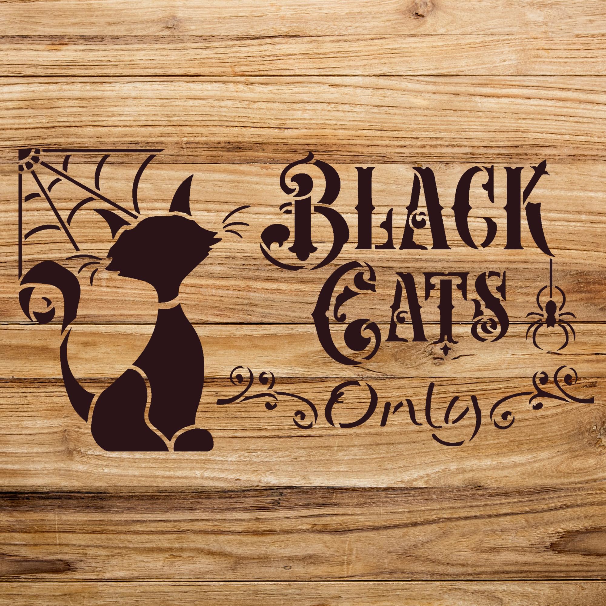 Black Cats only Stencil Pattern for Halloween Decor, Reusable Mylar Template for Painting Wood Signs and Home Crafts - Size A2 (23.4