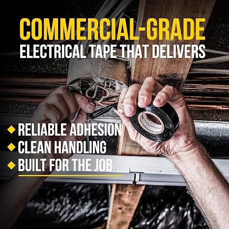 Scotch Vinyl 700 Electrical Tape, 1 Roll, Black, 3/4-in x 66-ft, General Purpose, Commercial Grade, Rated for Temperatures Up to 194-Degree, Highly Flexible, Stretchy & Conformable (700)