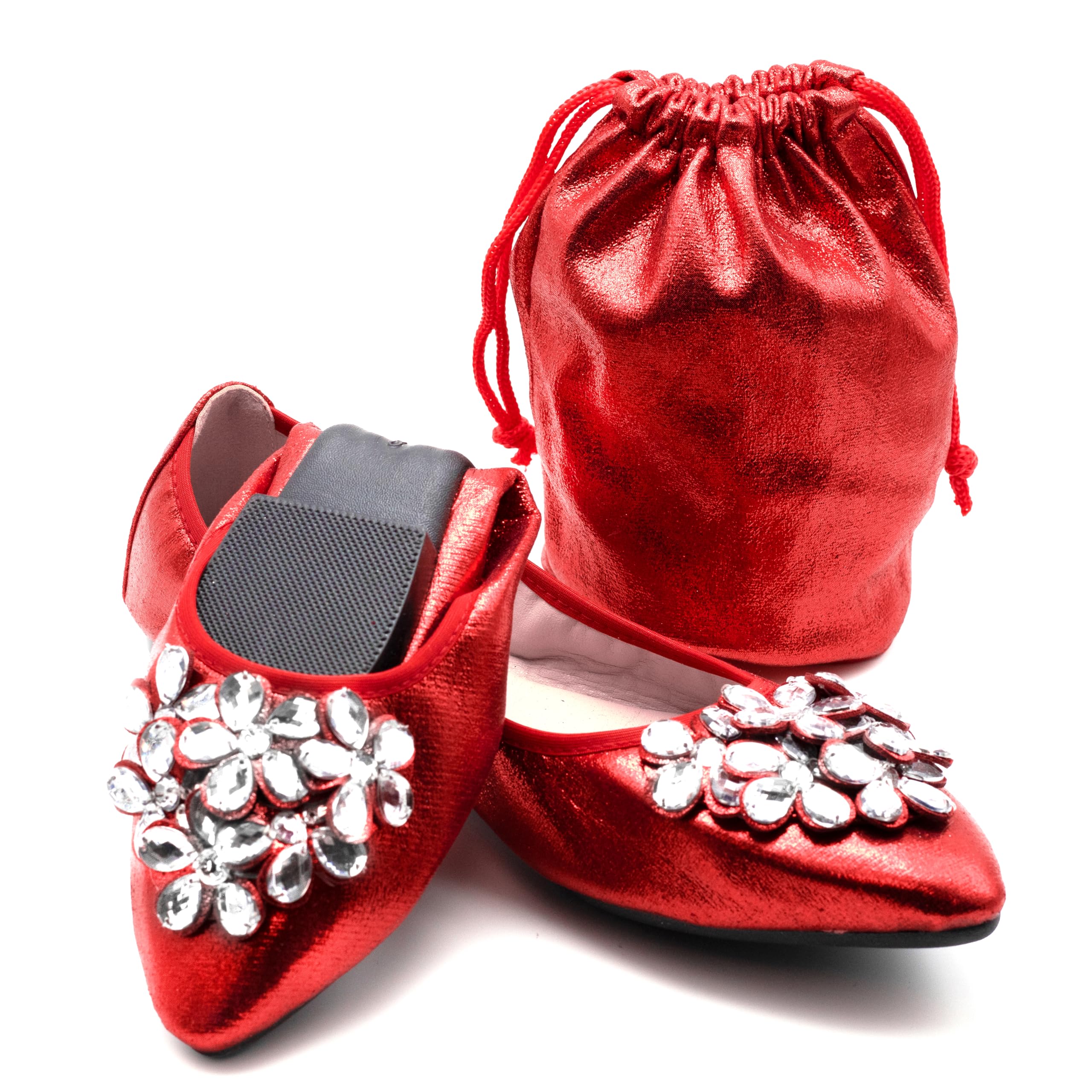 Silky Toes Foldable Flats for Women | Dressy Comfortable Pointed Toe Shoes for Weddings, Events & Travel