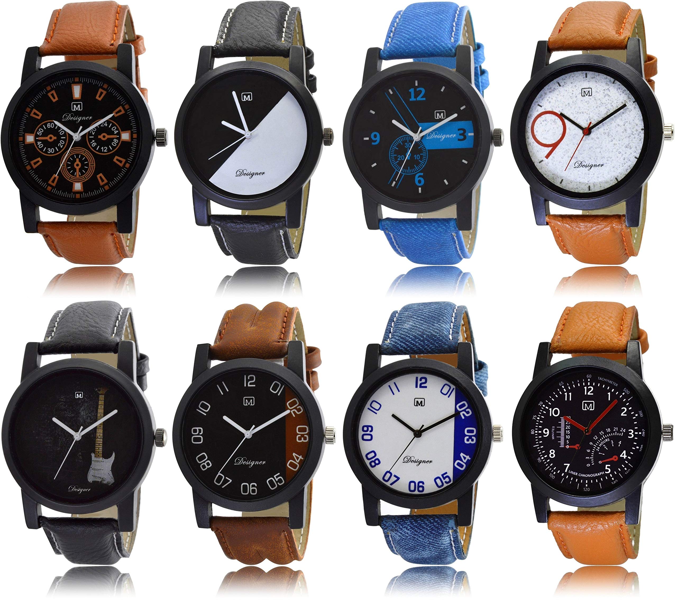 OM DESIGNER Analogue Multi Color Family Combo Pack of 8 Watches for Boys & Mens Bulk-8 (B07YHXQZPC) Amazon Price History, Amazon Price Tracker