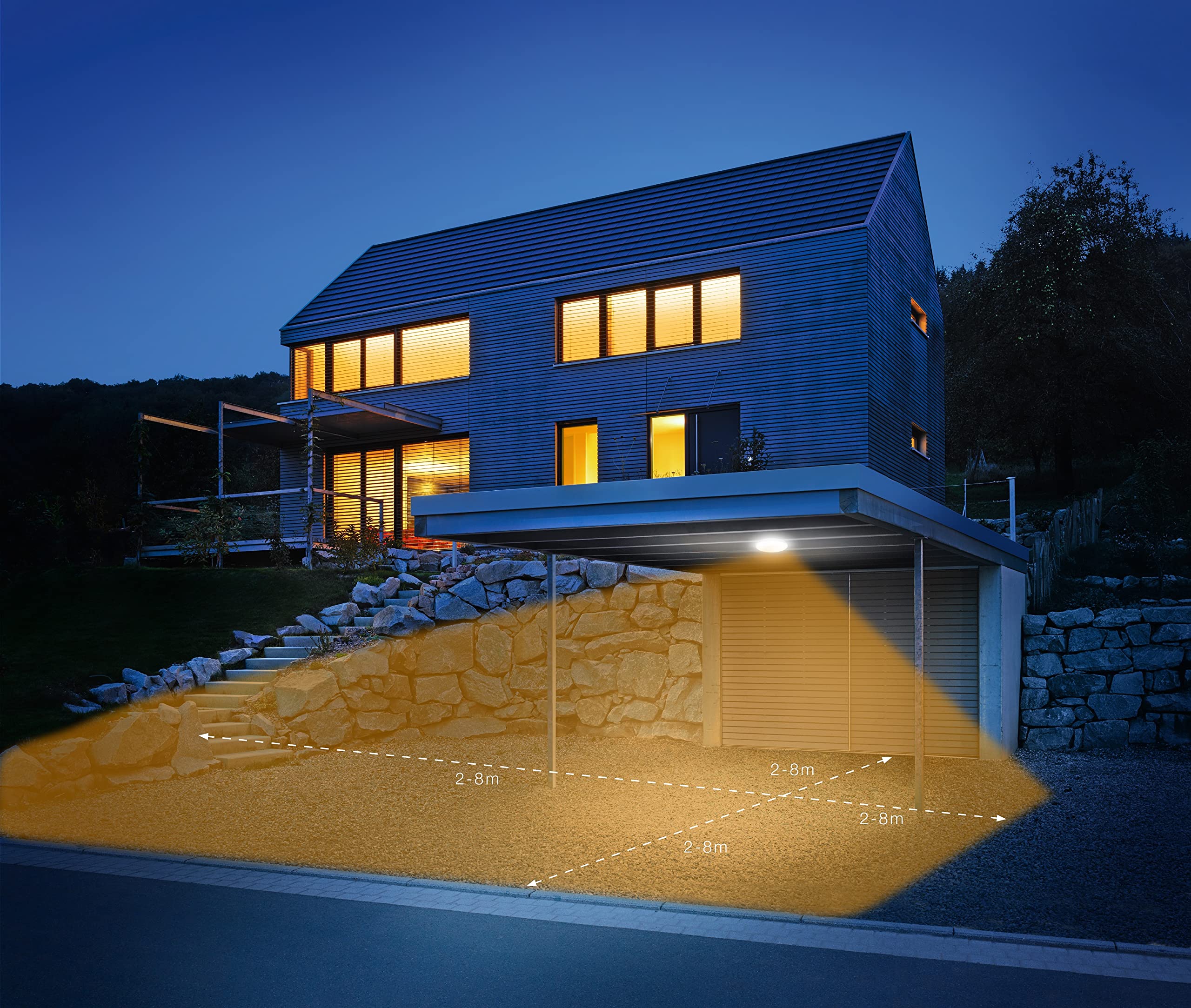 Steinel DL Vario Quattro S Lámpara LED de techo, en color plateado