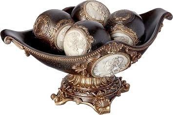 OK Lighting Grecian Decorative Fruit Bowl, 8.0", Bronze
