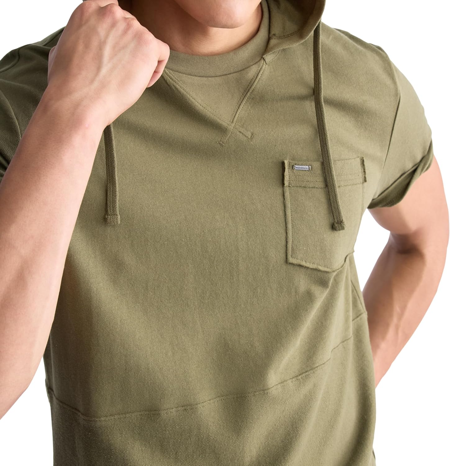 Buffalo David Bitton Mens Short Sleeve French Terry Hoodie - Image 6