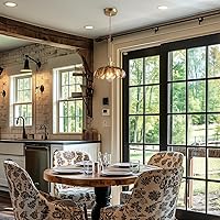 Vista 3 de Lámparas colgantes Isla de cocina: Lámpara colgante de vidrio ámbar con interruptor giratorio, base E26 - Iluminación moderna para comedor