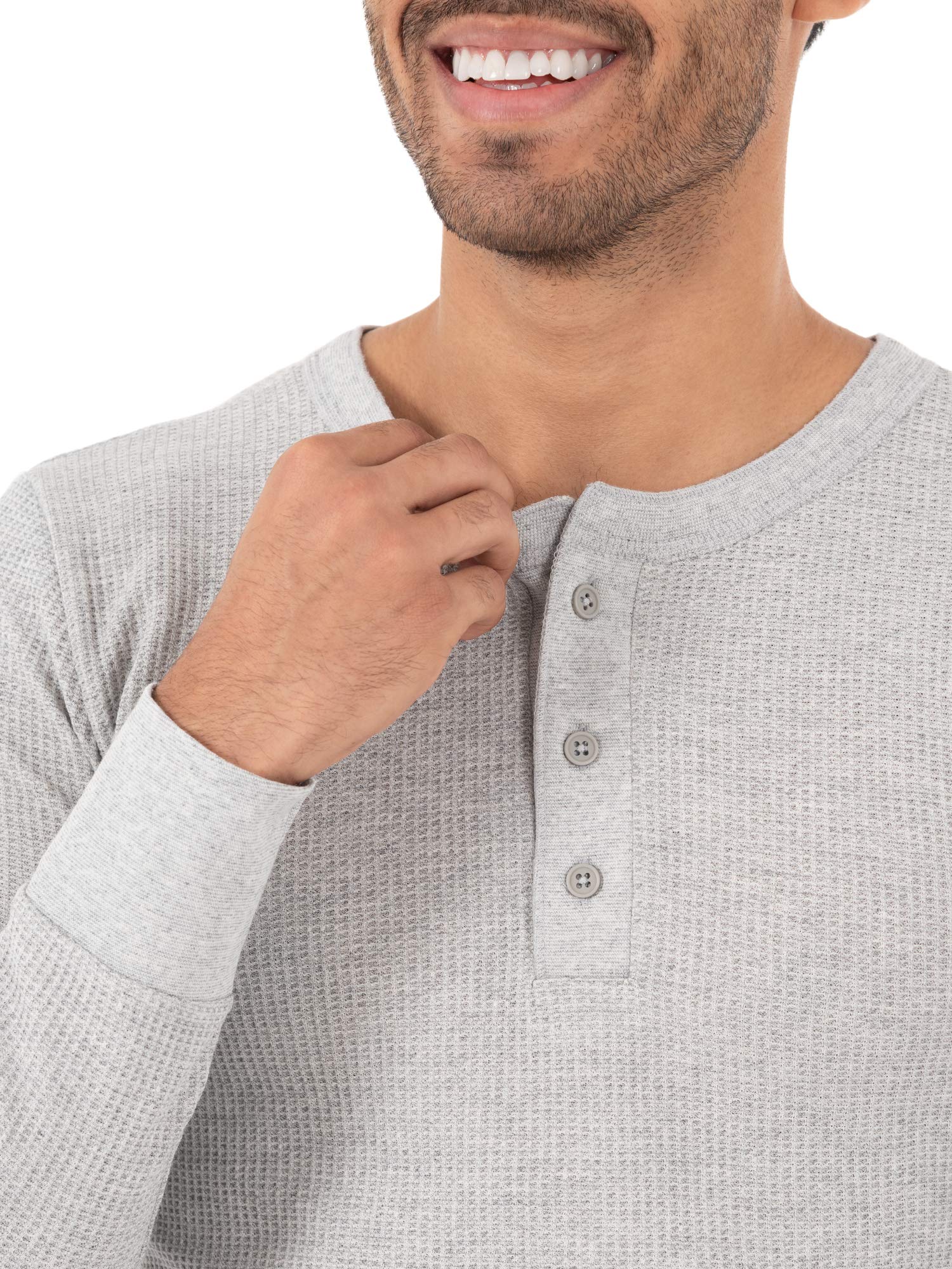 Fruit of The Loom Classic Midweight Waffle Thermal Henley Top Camisa de Ropa Interior térmica Hombre (Pack de 1)