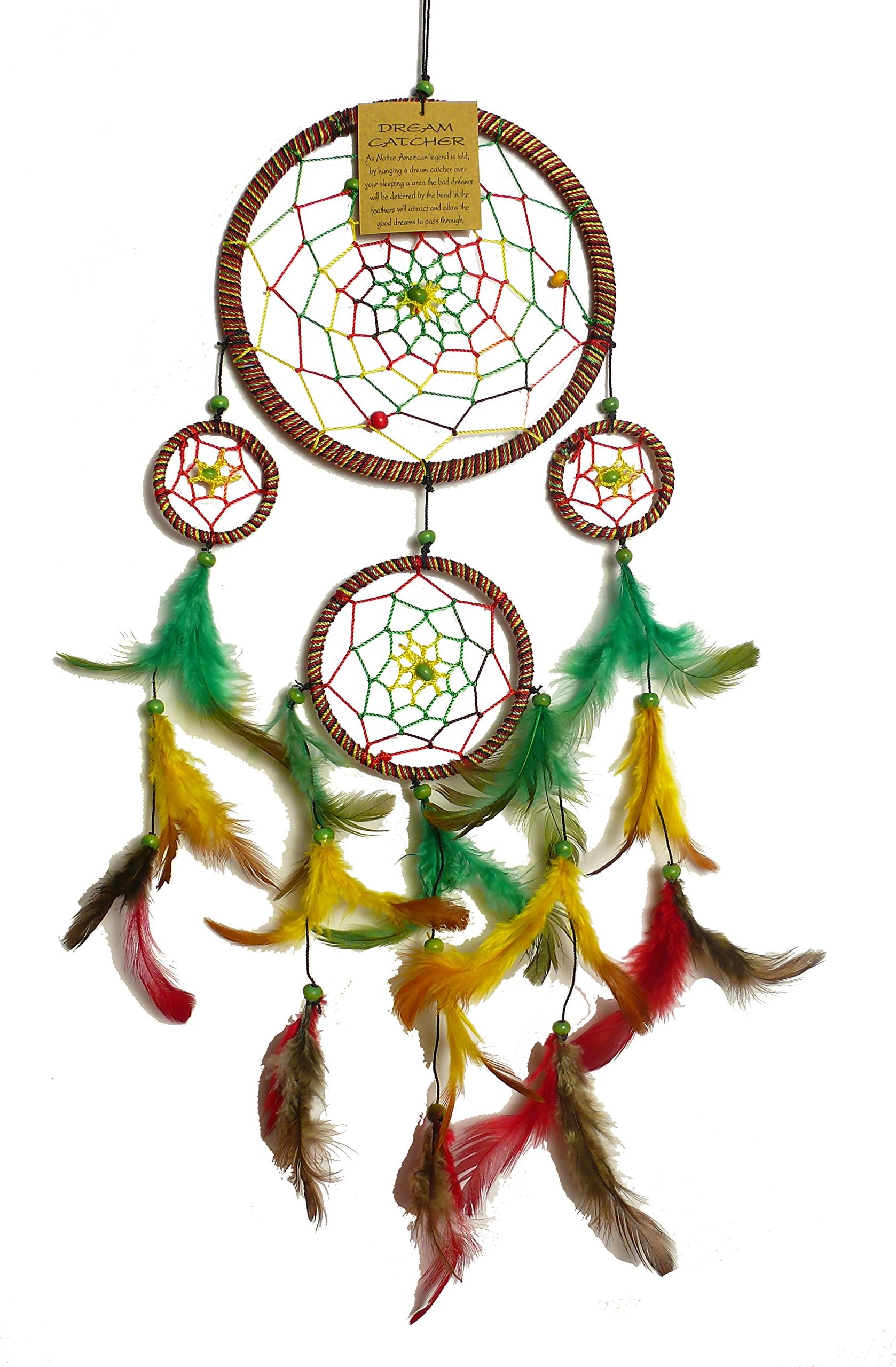 vendo Dream catcher, Dreamcatcher Jamaica Good Dream, 13 cm Diameter, Yellow, Green, Red