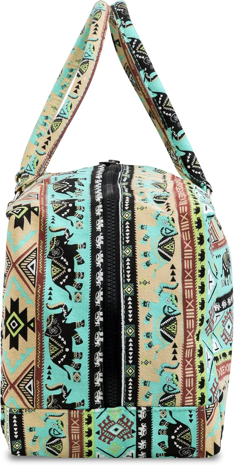 Yoga Mat Bag - Patterned Duffle Bag with Zipper and Pocket (Bamboo)