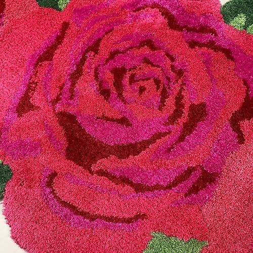 Miniatura 4 de USTIDE Alfombra de pasillo suave y lanuda hecha a mano, alfombra moderna, lavable, para sala de estar, lavandería, pasillo, baño, pelo alto, color