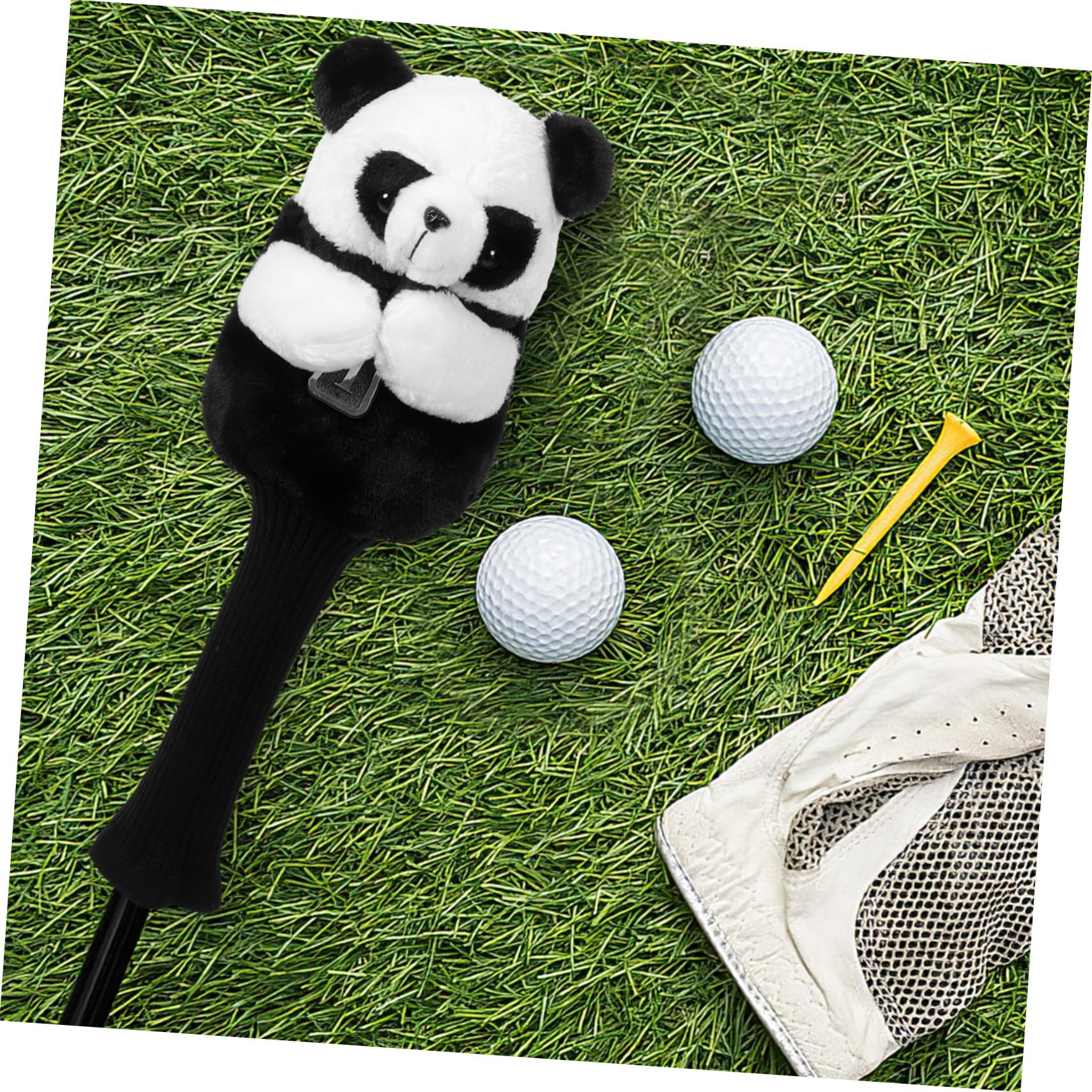 Funda para Palos de Golf Diseño de Panda Algodón y Tela Forro Engrosado Flexible Cubierta Protectora Ligera para Equipo de Club Accesorios de Golf
