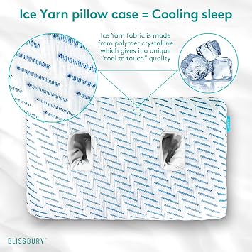 BLISSBURY Ear Hole Pillow CASE (Cool-to-Touch)