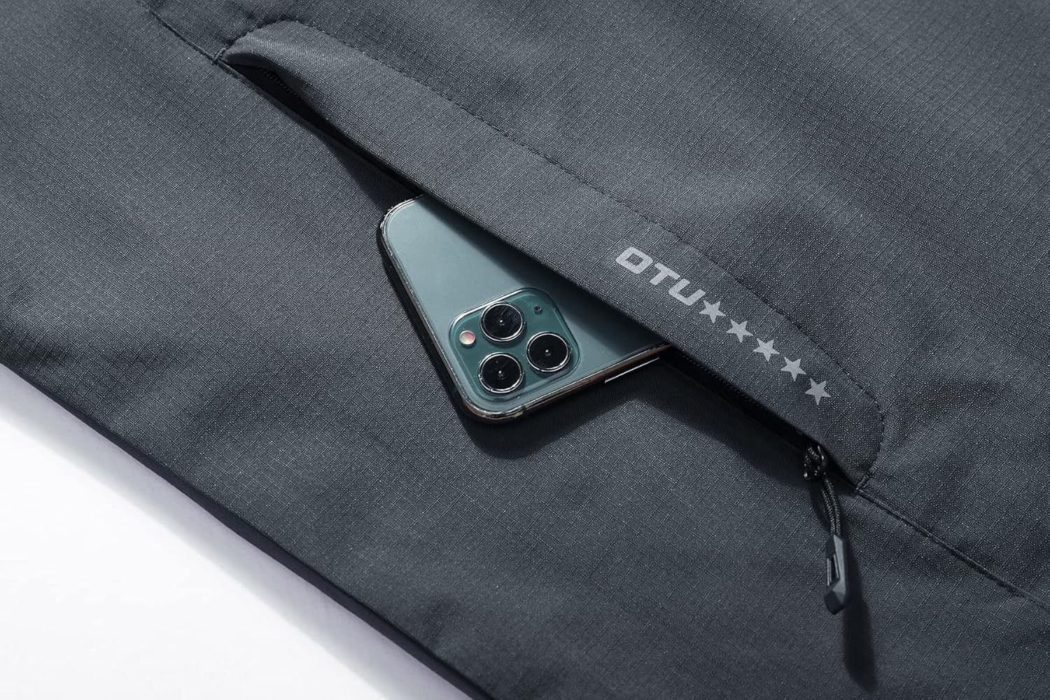 Vista 8 de Chaqueta impermeable ligera para hombre con capucha, para el aire libre, senderismo, viajes