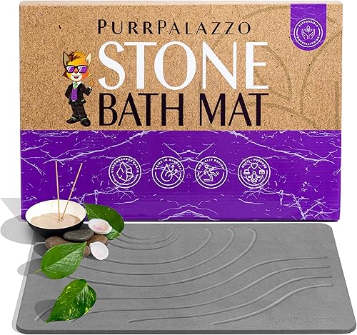 Tapete de baño de piedra prémium para baño, tapete de baño de secado rápido, súper absorbente, antideslizante, tapete de ducha de tierra de