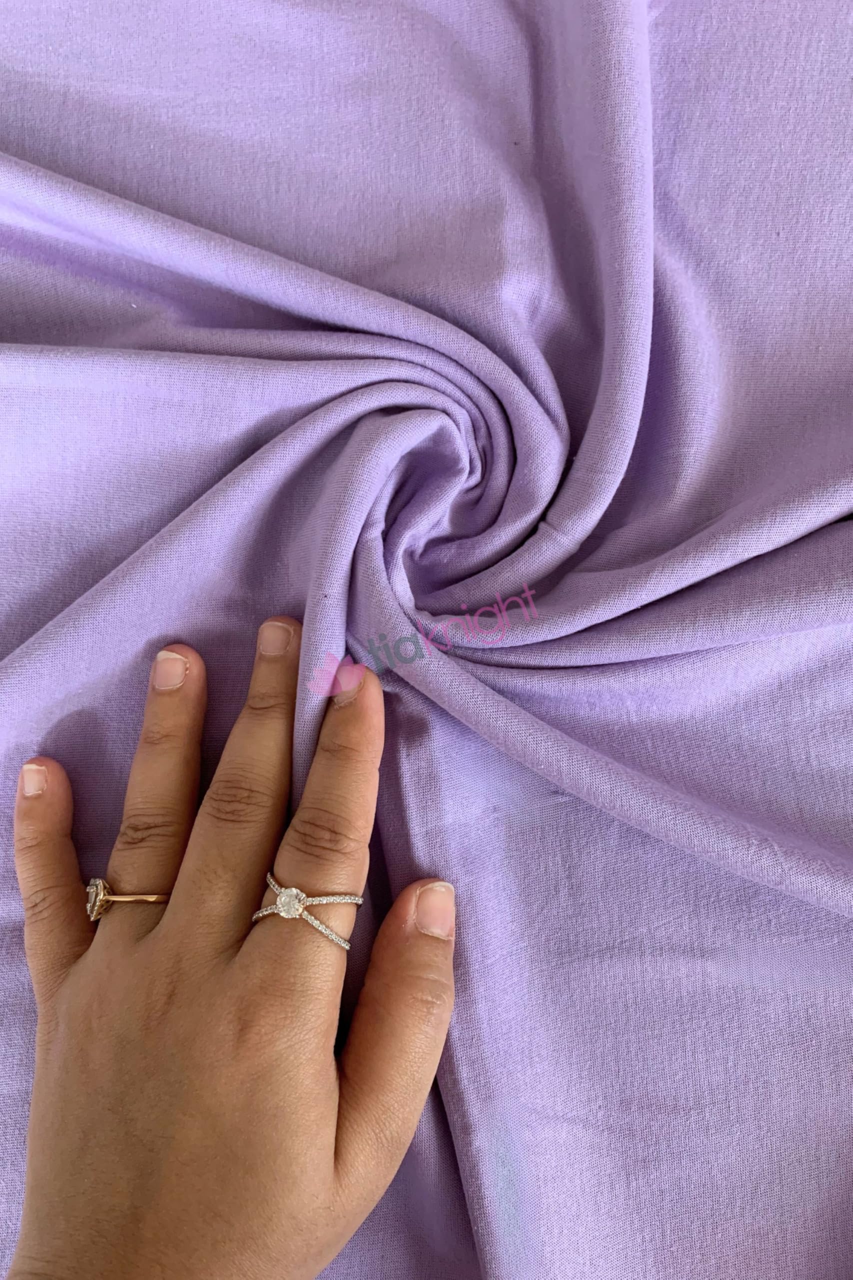 100% Cotton Single Jersey Fabric | Soft Stretch T-Shirt Material | Over 50 Colours | Oeko-Tex Certified | Same Day Dispatch | by Tia Knight (Lilac)