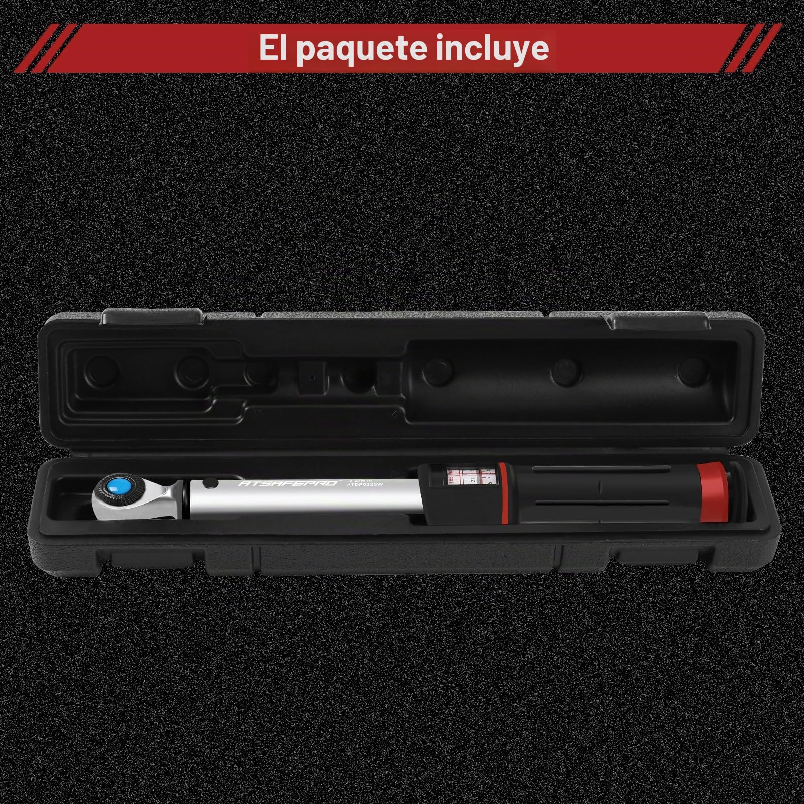 ATsafepro Llave dinamométrica premium de 1/4 pulgadas, estilo ventana, llave dinamométrica 3-27 Nm con doble dirección ajustable, llave dinamométrica de bicicleta ajuste de par en el mango