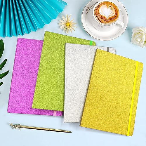 Miniatura 5 de GINMLYDA A5 Glitter Notebook, Hardcover 160 Pages Never Peel Off Sparkle Glitter Lined Journal Notebook for Women Girls Writing Note Taking Works