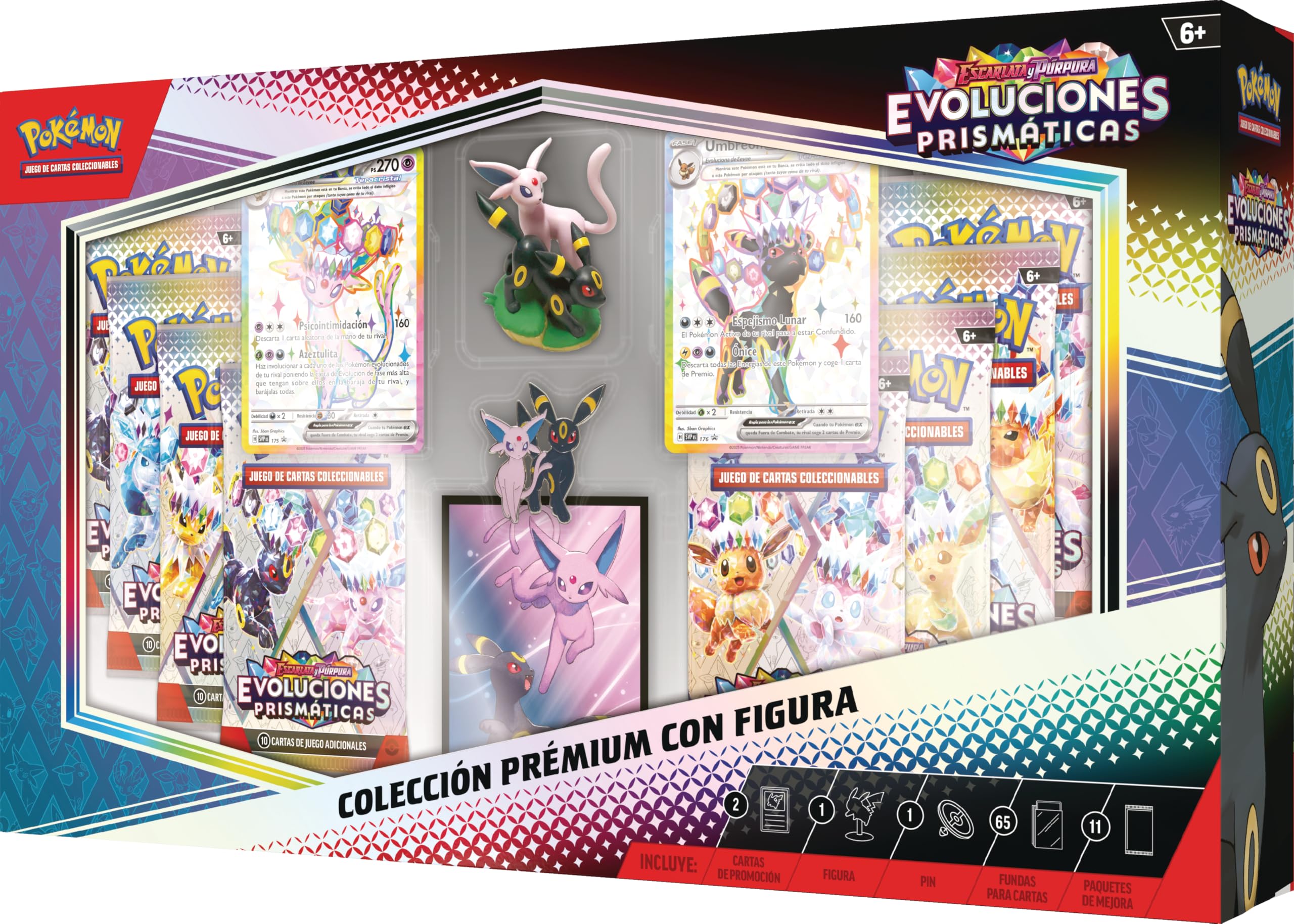 Pokémon: Colección prémium con Figura de Escarlata y Púrpura-Evoluciones Prismáticas de JCC Pokémon