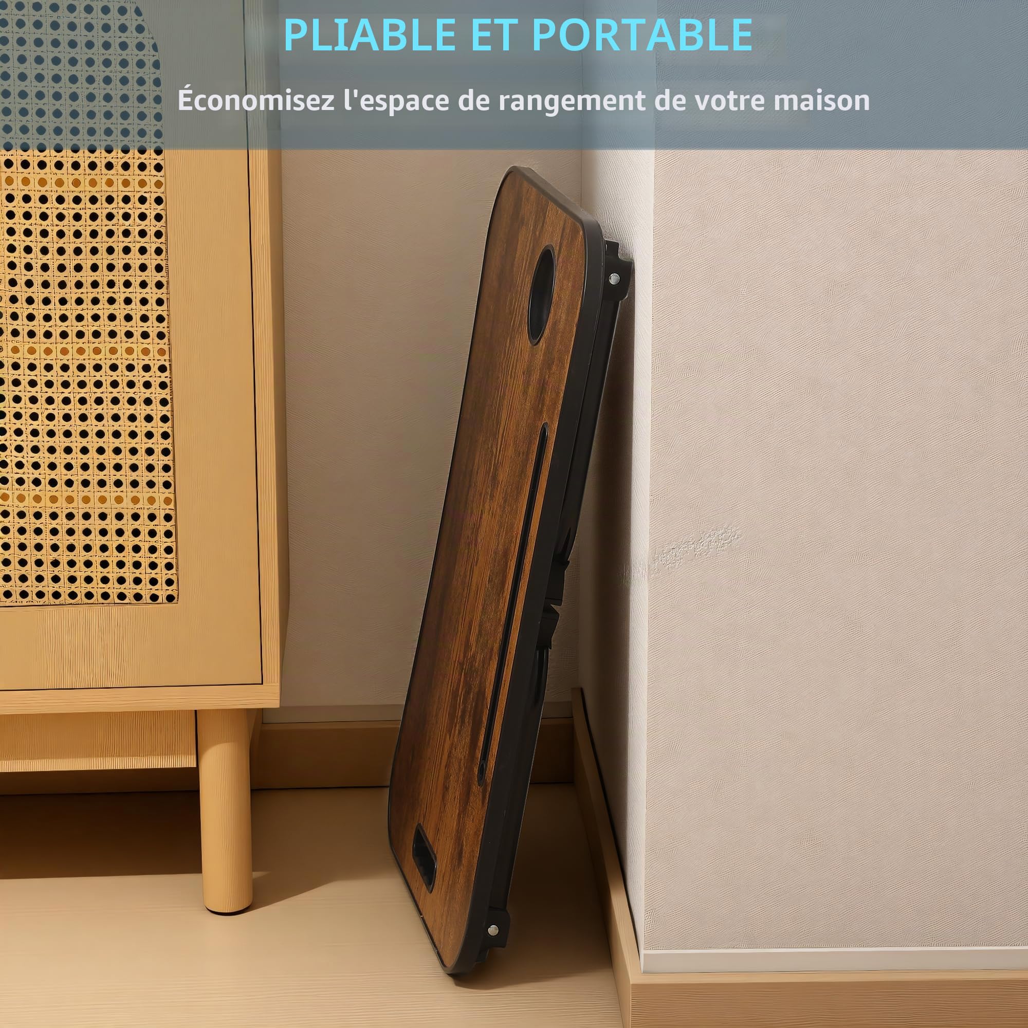 Table de lit pour Ordinateur, Table pour Lire, écrire, Plateau-Repas au lit, sur Le canapé Ainsi qu'à la Maison et au Bureau (Yellow)