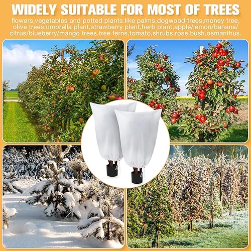 Miniatura 6 de 16 cubiertas blancas para plantas, mantas de protección contra la congelación para plantas al aire libre con cordón de protección de plantas para